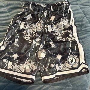 Dynamic Black and White Kids Sports Shorts